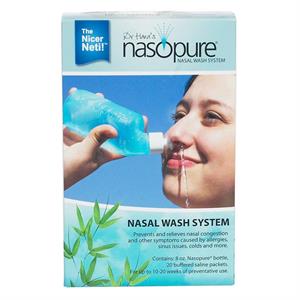 Rửa mũi - rửa xoang bằng muối cao cấp Nasopure - Made in USA (gồm: 1 Bình 8oz & 20 túyp muối)